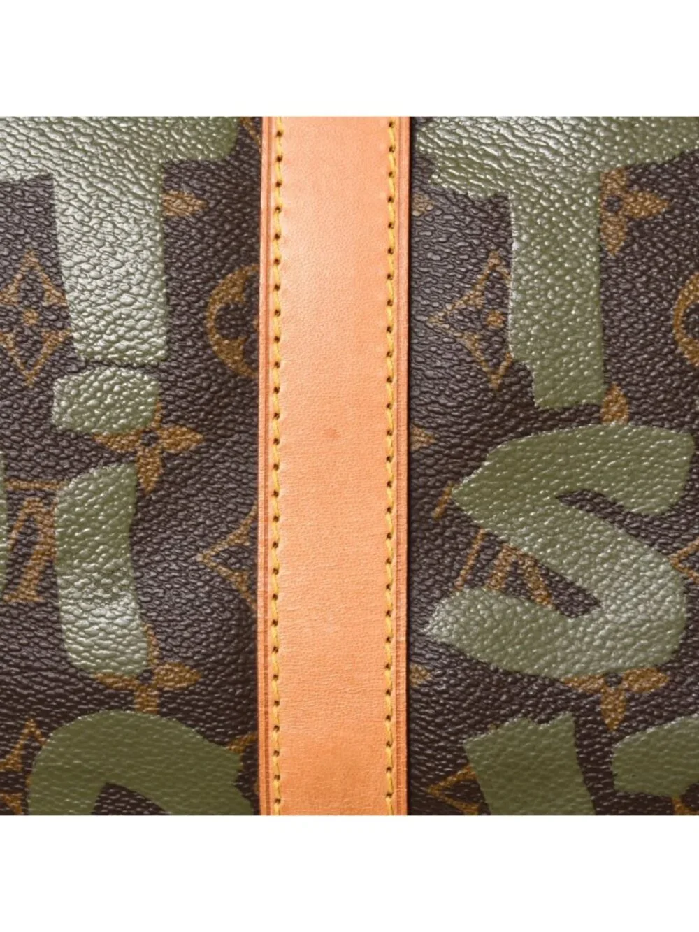 Louis Vuitton Monogram Graffiti Keepall 50 Brown Khaki Gold